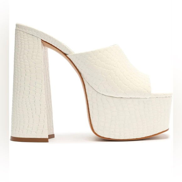 Schutz Darah white platform crock embossed upper platform slides sz 10 nwob - Picture 4 of 7